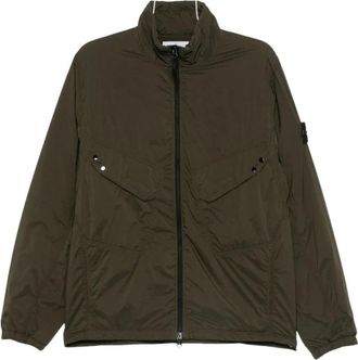 Stone Island Gepolsterde jas met opstaande kraag - Heren - Zomerjassen - Groen - 2XL - Leer - Jassen