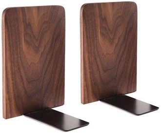 OEM Cosensi - Sujetalibros - Organizador De Libros - Aspecto Elegante - Nogal Negro - Perfecto Para El Hogar Y La Oficina - 2 Piezas