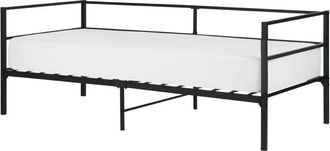 Beliani Beliani - Industrial Modern Metal Bed Frame eu Single Size In-Built Slats 3ft Black Battut