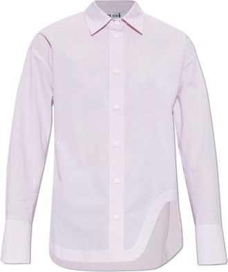 The Attico Geruite Blouse - Dames - Overhemden - Roze - M - Katoen - Overhemden