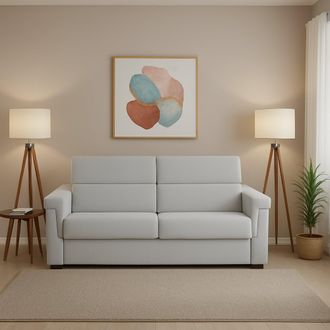 Dmora Sof&aacute; Cama 2 Plazas Tenna, Desenfundable, Con Almacenaje Hecho En Italia, Apertura Abatible, 185x95 Cm Gris Claro