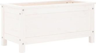 vidaXL Vidaxl - Jardinera Madera Maciza De Pino Blanco 82,5x40x39 Cm