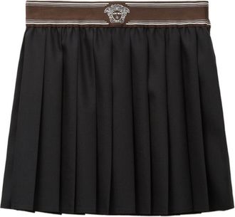 Versace Black Pleated Mini Skirt