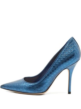 Dior pointed pumps - women - Patent Calf Leather/Calf Leather/Calf Leather - 36.5 - Blue