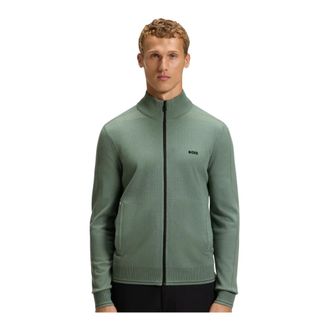 HUGO BOSS Truien & Vesten, Heren, Groen, 2Xl, Polyester, Knit Cardigan