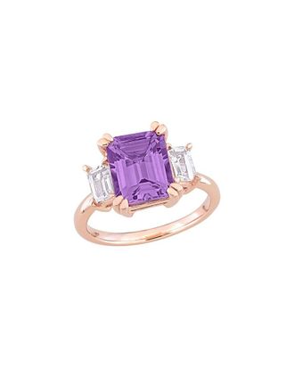 Rina Limor Silver 3.96 ct. tw. Amethyst, White Topaz Ring