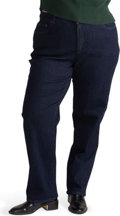 Universal Standard Donna High Waist Straight Leg Jeans in Dark Indigo Blue at Nordstrom, Size 16 X 32