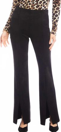 Karen Kane Faux Suede Front Slit Pant In Black