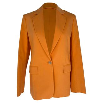 Maje Single Breasted Blazer in Orange Cotton