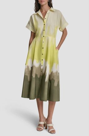 DKNY Printed Shirtdress in Daybreak Haze at Nordstrom, Size X-Large