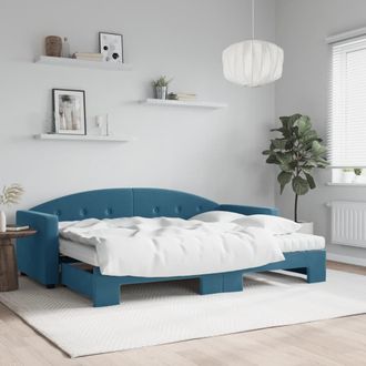 vidaXL Vidaxl - Sof&aacute; Cama Nido Con Colch&oacute;n Terciopelo Azul 80x200 Cm