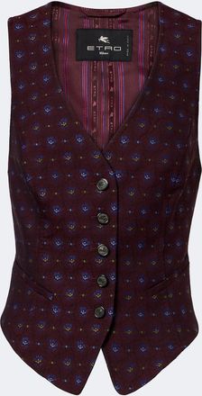 Etro Floral wool and cotton jacquard vest
