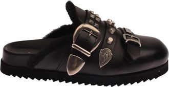 John Richmond Sabot - Dames - Slip ons - Zwart - 41 EU - Leer - Schoenen