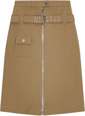 Ganni Rokken, Dames, Beige, M, Katoen, Katoenen Midi Rok