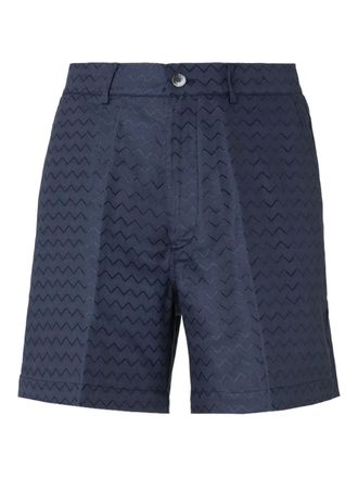 Missoni chevron-pattern shorts - men - Rayon/Cotton/Flax - 48 - Blue
