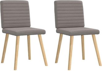 vidaXL Sillas de comedor 2 unidades tela gris taupé Vidaxl