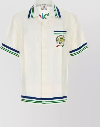 Casablanca silk cuban collar short-sleeve shirt