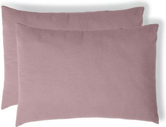 Febronie Funda de almohada (x2) algod&oacute;n madera de rosa 50x70