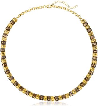 Ross-Simons Smoky Quartz and Citrine Necklace in 18kt Gold Over Sterling