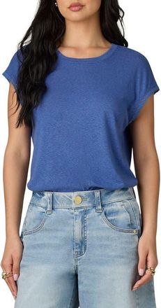 Wit & Wisdom Crochet Cap Sleeve Tee in Cobalt Blue at Nordstrom, Size X-Small