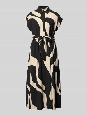 Mango Hemdblusenkleid mit Bindeg&uuml;rtel Modell NIKITA in Black, Gr&ouml;&szlig;e XL