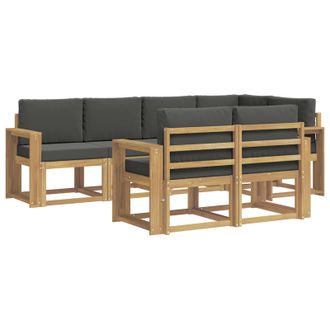 vidaXL Conjunto De Sof&aacute;s De Exterior 7 Pcs Blanco Y Antracita Vidaxl