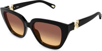 Chlo&eacute; Zonnebril - Dames - Accessoires - Zwart - Maat: 53 MM Nylon