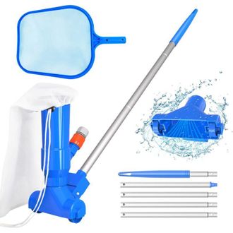 OEM Kit Rob&oacute;tico De Mantenimiento Para Piscinas Con Aspiradora Y Skimmer, Mangos De 5 Varillas Y Bolsa Recolectora De Hojas - Kit De Mantenimiento Port&aacute;ti