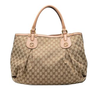 Gucci Pre-owned Womens Large Gg Canvas Scarlett Tote - Tan Textile - One Size