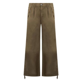 Herno Wide Trousers, male, Brown, Size: M Wide Cotton Trousers