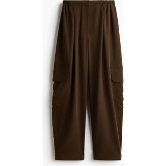 H&M Lyocell-blend Cargo Trousers in Dark Brown at Nordstrom, Size X-Small