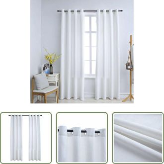 vidaXL vidaXL Tende per soggiorno - Tende Oscuranti con Anelli in Metallo 2 pz Avorio 140x245 cm