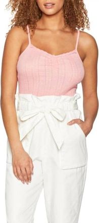 BCBGeneration Pointelle Lace Trim Tank Top In Coral