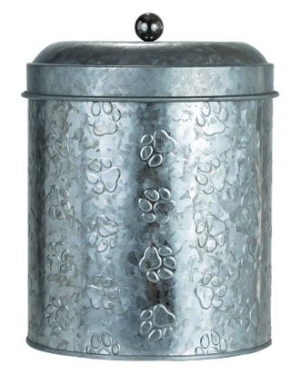 10 Strawberry Street Puppy Paws Galvanized Metal Dog Treat Canister