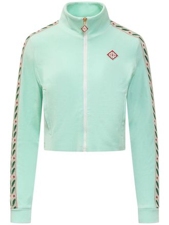 Casablanca logo-patch cotton-blend sweatshirt - Green