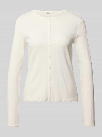 Tom Tailor Denim Shaped Fit Langarmshirt aus Baumwoll-Mix in Offwhite, Gr&ouml;&szlig;e L