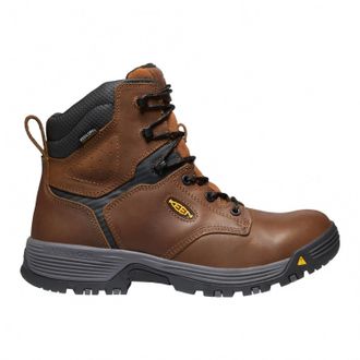 Keen Mens Chicago 6 Waterproof Regular Toe Work Boot In Brown/black