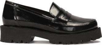Kazar Casual instap platte schoenen op een lichtgewicht zool - Dames - Loafers - Zwart - 38 EU - Leer - Schoenen