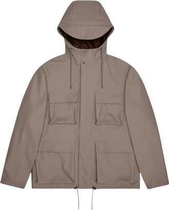 Rains Pocket Jacket W3 - Heren - Regenjassen - Bruin - M - Polyester - Jassen
