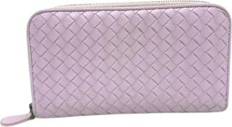 Bottega Veneta Pre-owned Leren Portemonnee - Dames - Vintage Accessoires - Paars - ONE Size - Leer - Vintage