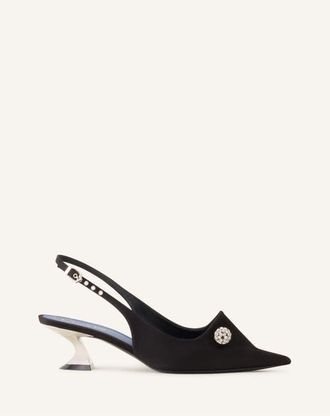 Lanvin Affinity Arch Slingback in Black/silver at Nordstrom, Size 38