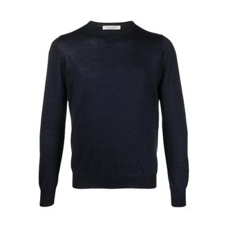 La Fileria Round-neck Knitwear, male, Blue, Size: 5XL Sweater Fileria