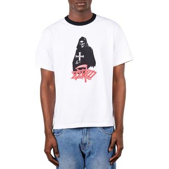 Pleasures X Zero Skateboards Reaper Ringer Graphic T-Shirt in White at Nordstrom, Size Xx-Large