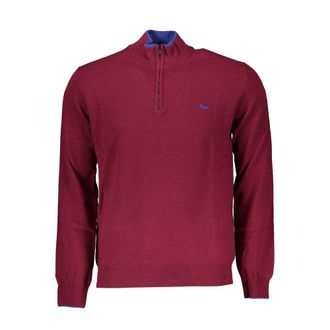 Harmont & Blaine Elegant Half-Zip Sweater with Embroidery Mens Detail