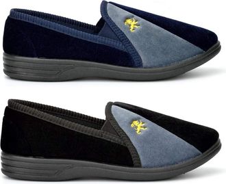 Generic Mens Carpet Slippers Size 6 Boys Slippers Size 13 Extra Large Slipper Mens Carpet Slipper Extra Large Sizes Slip On Sizes 6-14 Navy/Black 14 UK