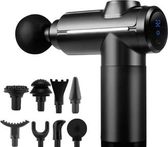 OEM Pistola De Masaje De Tejido Profundo, Masajeador De Impacto Muscular, 32 Velocidades Con Pantalla Lcd, 8 Cabezales Para Relajaci&oacute;n De Hombros Y Espald