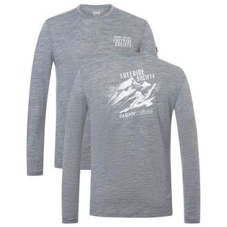 super.natural Freeride Society L/S Merinolongsleeve f&uuml;r Herren | grau