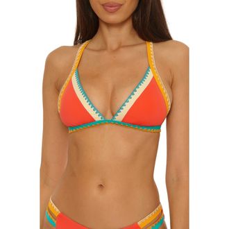 Lucky Brand Avila Halter Bikini Top in Scarlet at Nordstrom, Size Large