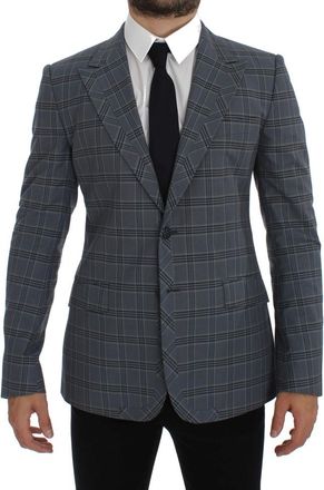 Dolce & Gabbana Grijs Geruite Blazer Slim Fit