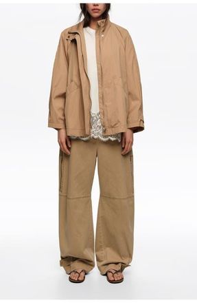 Bimba & Lola Fluid High Neck Trench in Camel at Nordstrom, Size X-Small Eu
